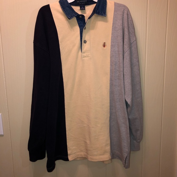 Colorblock Rugger Long Sleeve. - Picture 3 of 6